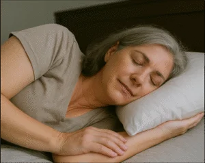 Mulher dormindo bem